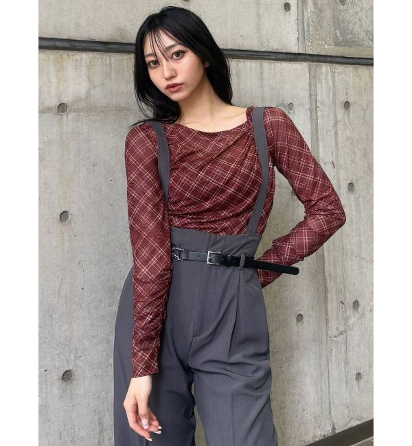 MURUA「チェックシアートップス」|Tシャツ・カットソー|