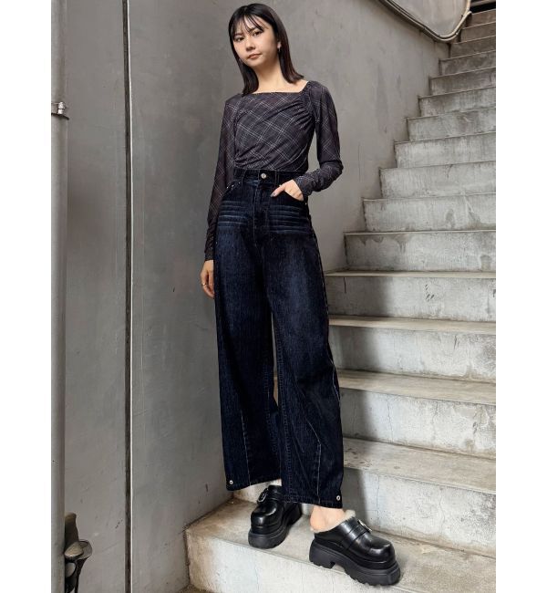 MURUA「チェックシアートップス」|Tシャツ・カットソー|