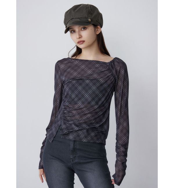 MURUA「チェックシアートップス」|Tシャツ・カットソー|