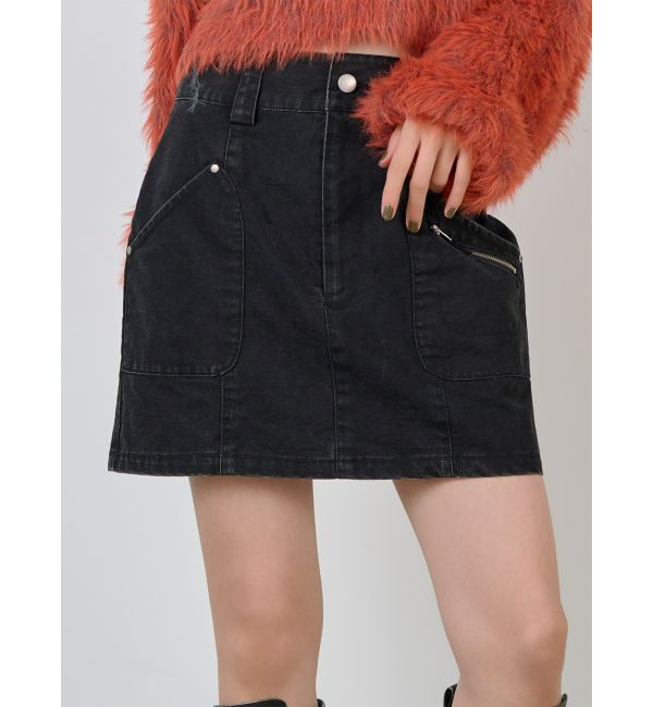 MURUA「メニーポケットカーゴスカート」|スカート|ブラック