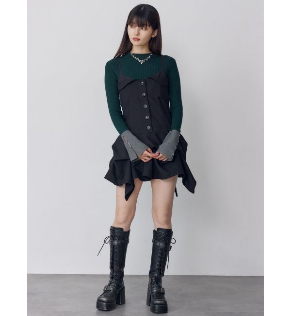 MURUA「タックバルーンミニジャンスカ」|ジャンパースカート|