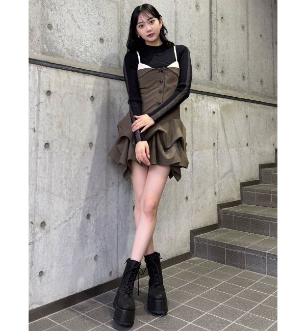 MURUA「タックバルーンミニジャンスカ」|ジャンパースカート|