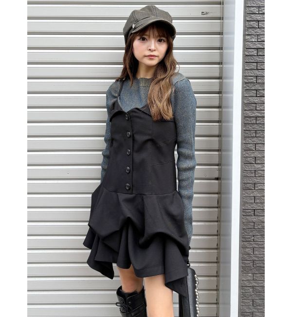 MURUA「タックバルーンミニジャンスカ」|ジャンパースカート|