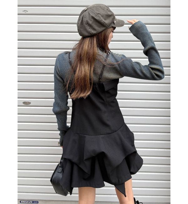 MURUA「タックバルーンミニジャンスカ」|ジャンパースカート|