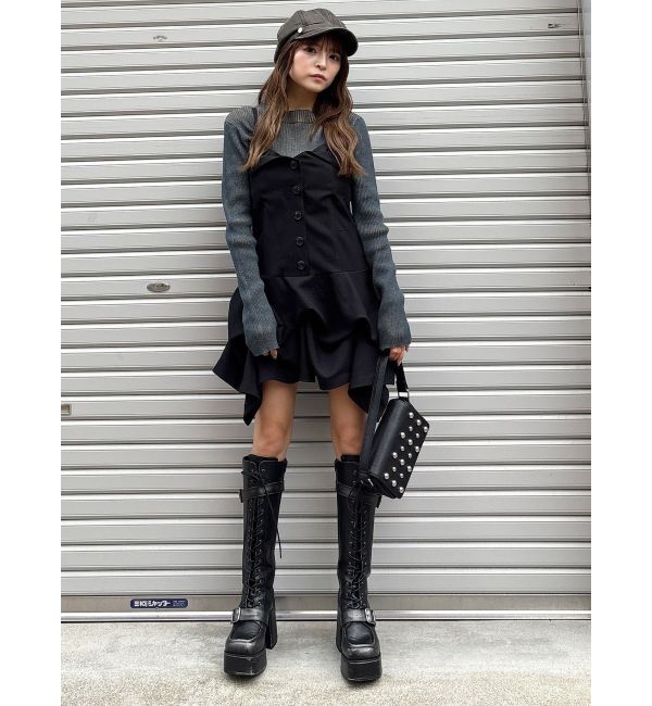 MURUA「タックバルーンミニジャンスカ」|ジャンパースカート|