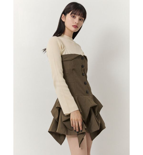 MURUA「タックバルーンミニジャンスカ」|ジャンパースカート|