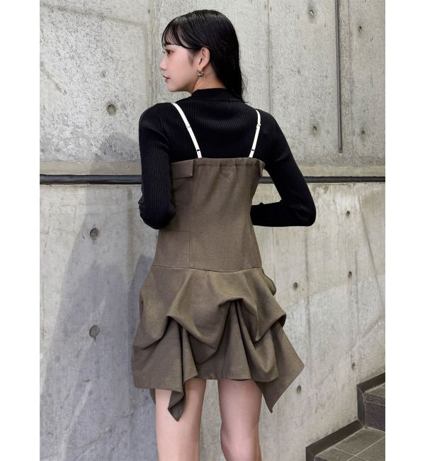 MURUA「タックバルーンミニジャンスカ」|ジャンパースカート|