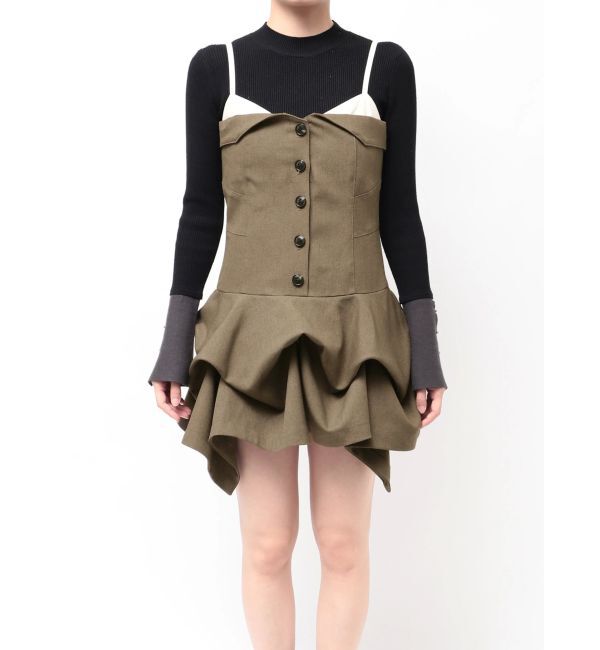 MURUA「タックバルーンミニジャンスカ」|ジャンパースカート|