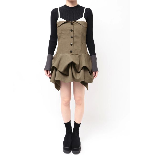 MURUA「タックバルーンミニジャンスカ」|ジャンパースカート|