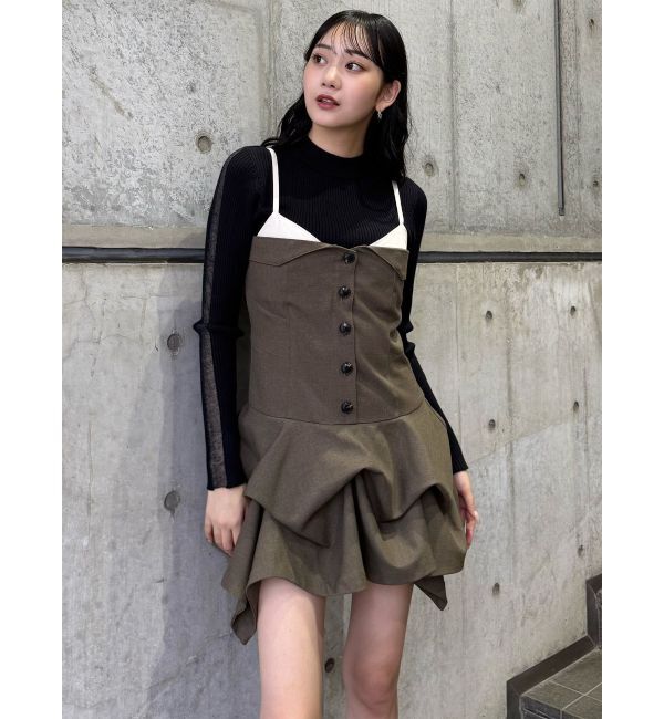 MURUA「タックバルーンミニジャンスカ」|ジャンパースカート|