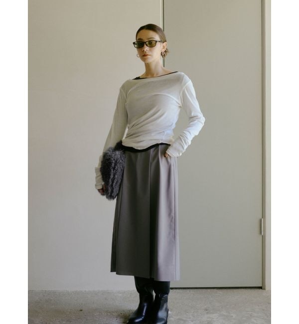 Ungrid「ミドル丈プリーツスカート」|スカート|グレー