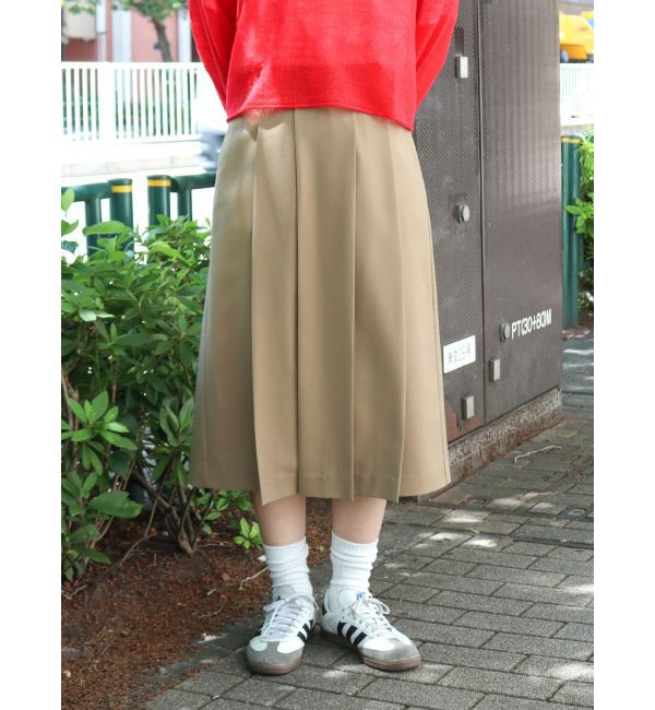Ungrid「ミドル丈プリーツスカート」|スカート|キャメル