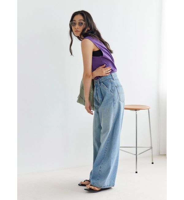 Ungrid「ウエストタックカーブデニム」|デニム|