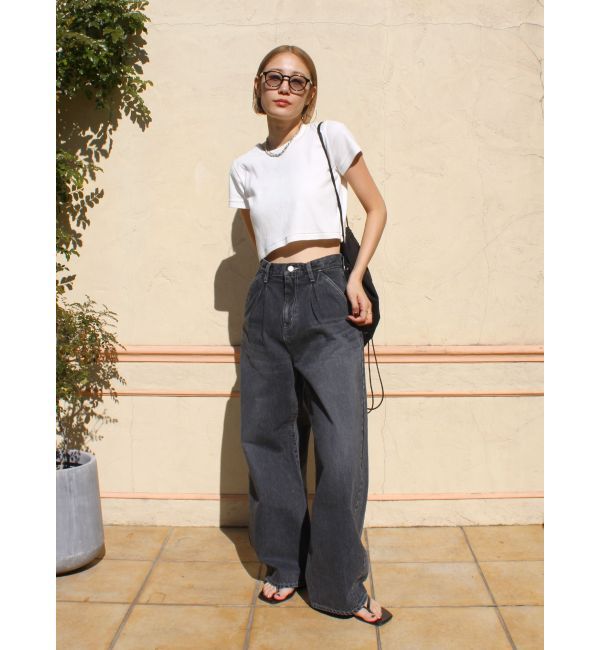 Ungrid「ウエストタックカーブデニム」|デニム|