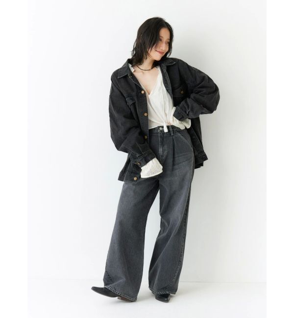 Ungrid「ウエストタックカーブデニム」|デニム|