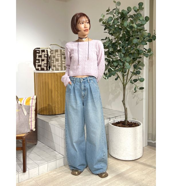 Ungrid「ウエストタックカーブデニム」|デニム|