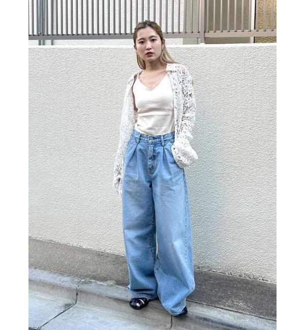 Ungrid「ウエストタックカーブデニム」|デニム|