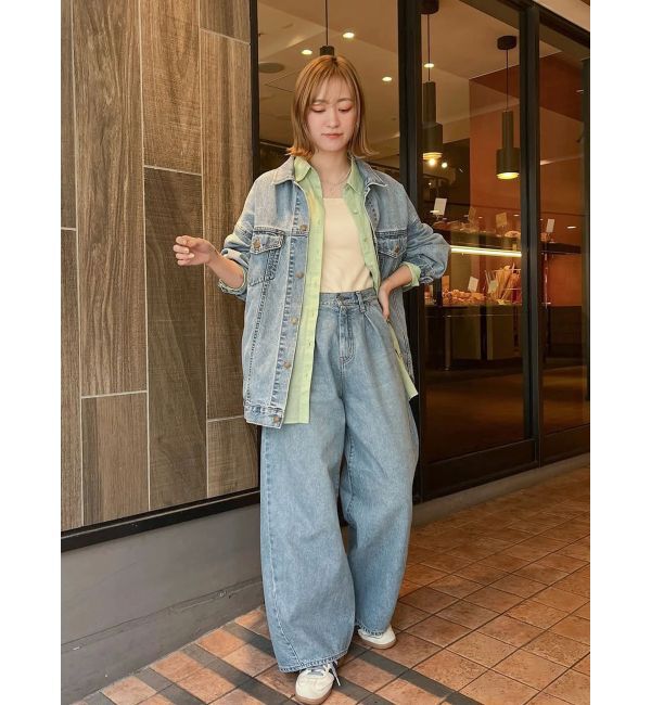 Ungrid「ウエストタックカーブデニム」|デニム|