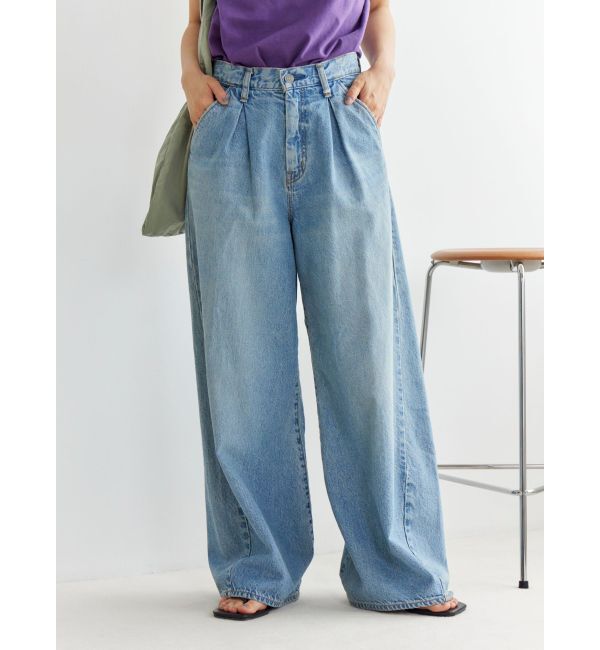 Ungrid「ウエストタックカーブデニム」|デニム|ブルー