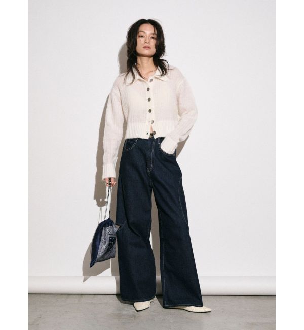 Ungrid「【Htage】透かし編みショートニットカーディガン」|カーディガン|