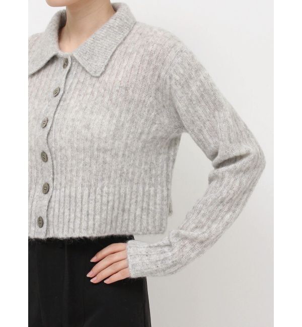 Ungrid「【Htage】透かし編みショートニットカーディガン」|カーディガン|