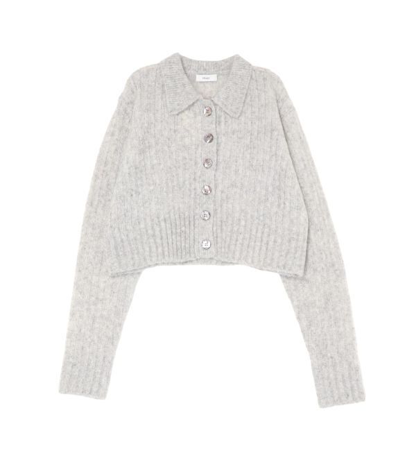 Ungrid「【Htage】透かし編みショートニットカーディガン」|カーディガン|