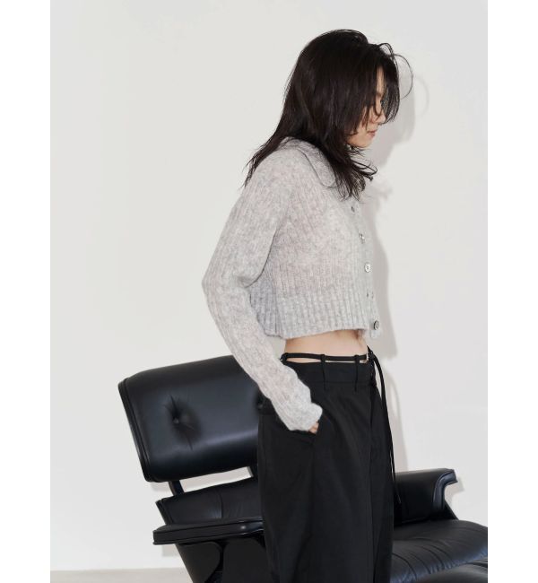 Ungrid「【Htage】透かし編みショートニットカーディガン」|カーディガン|