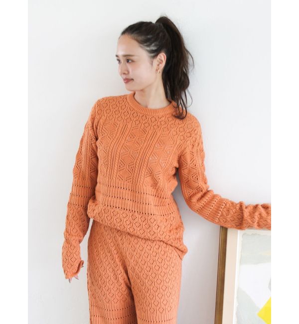 Ungrid「バックオープン透かし編みニット」|ニット・セーター|