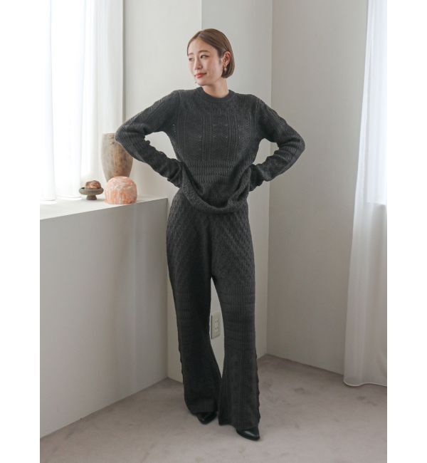 Ungrid「バックオープン透かし編みニット」|ニット・セーター|