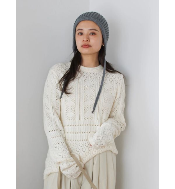 Ungrid「バックオープン透かし編みニット」|ニット・セーター|