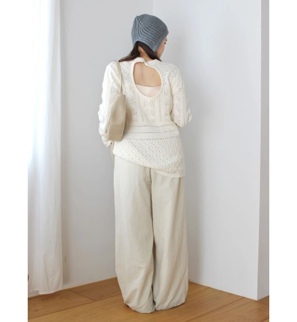 Ungrid「バックオープン透かし編みニット」|ニット・セーター|