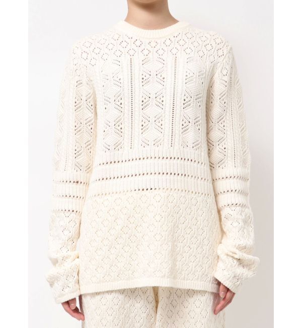 Ungrid「バックオープン透かし編みニット」|ニット・セーター|