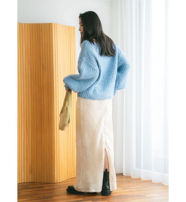 Ungrid「透かし編みスパンコールレイヤードスカート」|スカート|