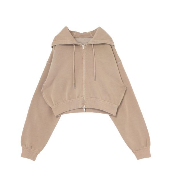 Ungrid「ダブルジップピグメントショートパーカー」|パーカー|