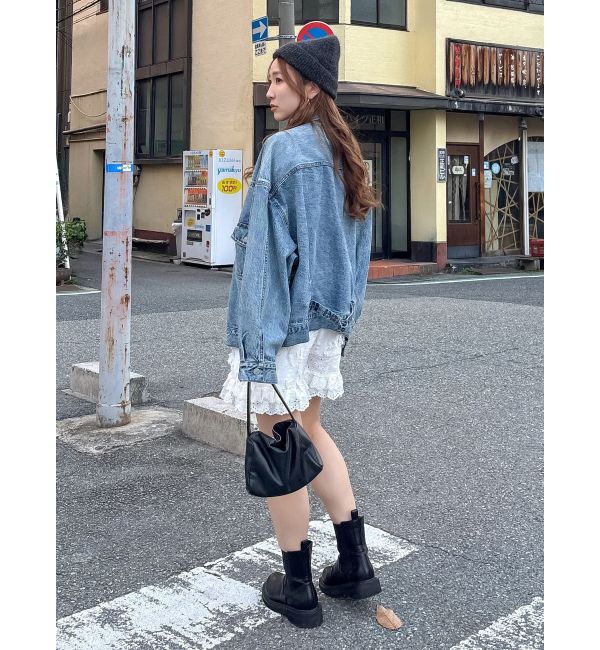 Ungrid「ルーズシルエットデニムジャケット」|ブルゾン・スタジャン|