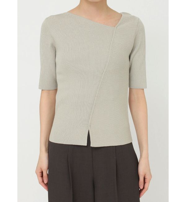 LAGUNAMOON「アシンメトリーリブスリットニットプルオーバー」|ニット・セーター|