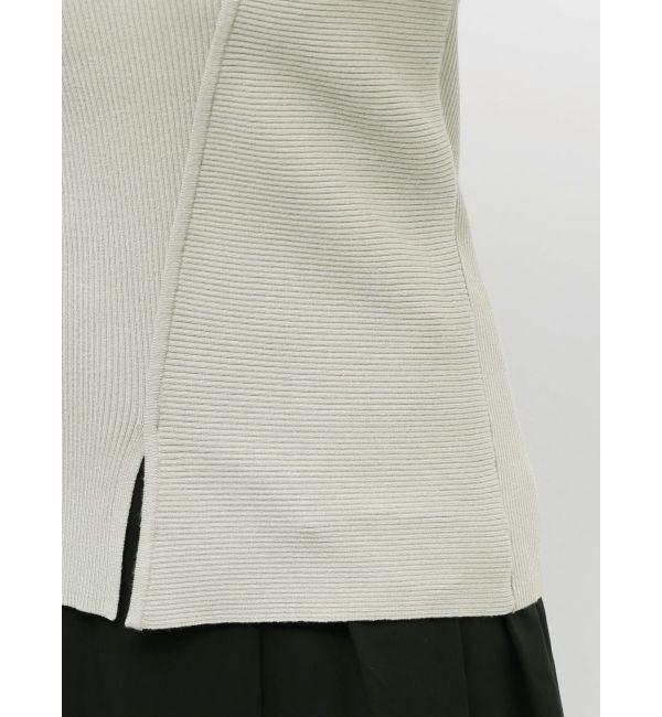 LAGUNAMOON「アシンメトリーリブスリットニットプルオーバー」|ニット・セーター|