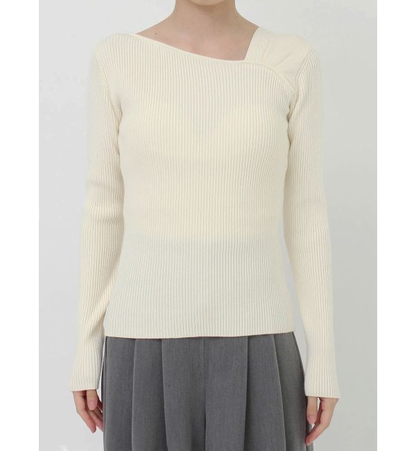 LAGUNAMOON「アシンメトリータックニットプルオーバー」|ニット・セーター|