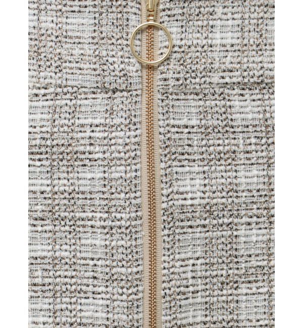 LAGUNAMOON「カットツイードフロントZIPスカート」|スカート|