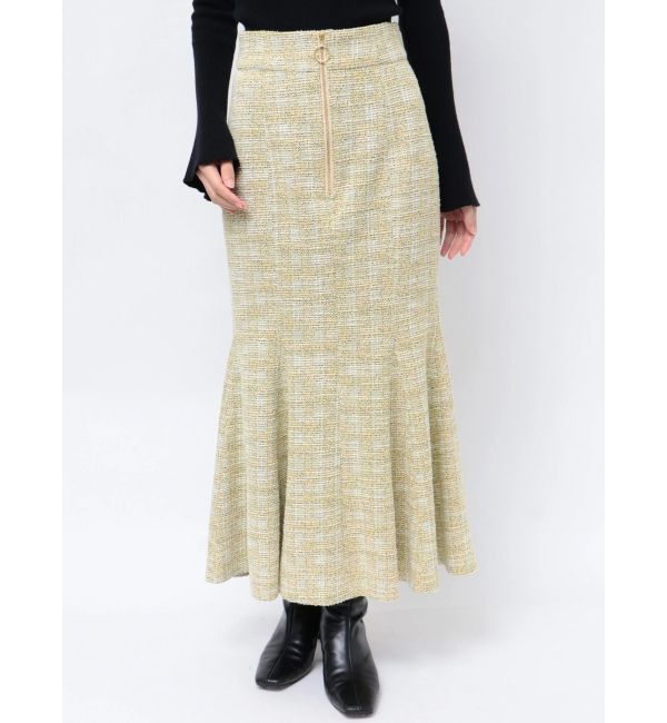 LAGUNAMOON「カットツイードフロントZIPスカート」|スカート|