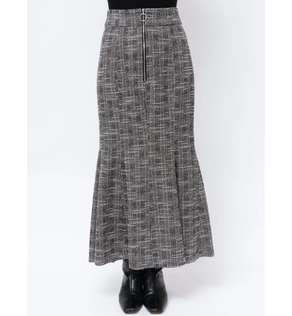 LAGUNAMOON「カットツイードフロントZIPスカート」|スカート|