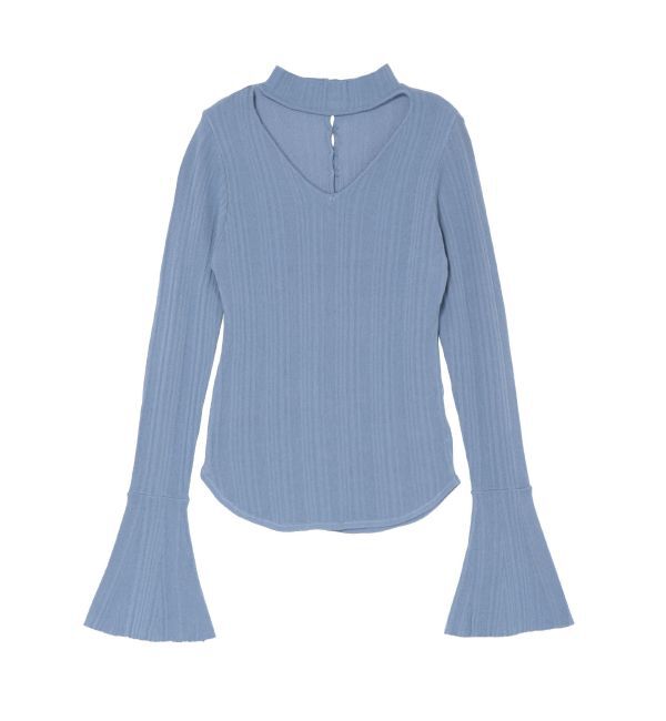 LAGUNAMOON「カットオフハイネックプルオーバー」|ニット・セーター|ブルー