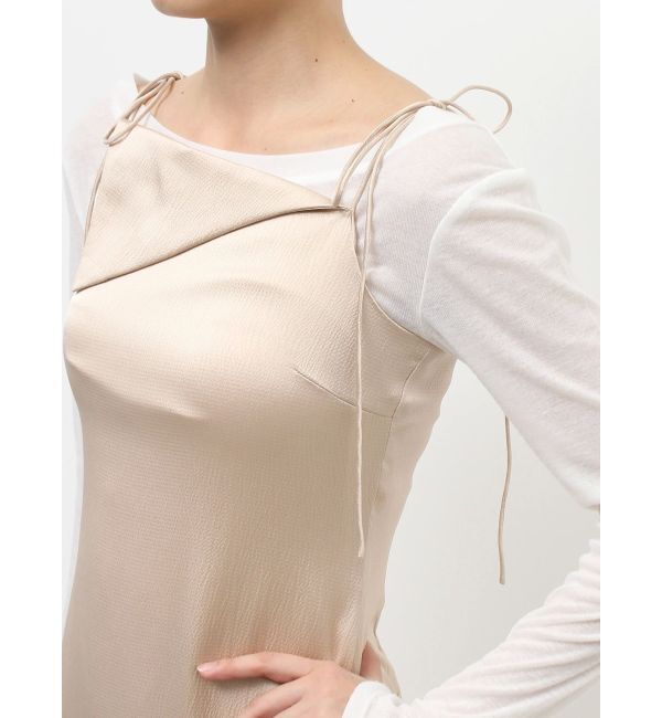 LAGUNAMOON「ハンマーサテンアシメネックキャミワンピース」|ワンピース|