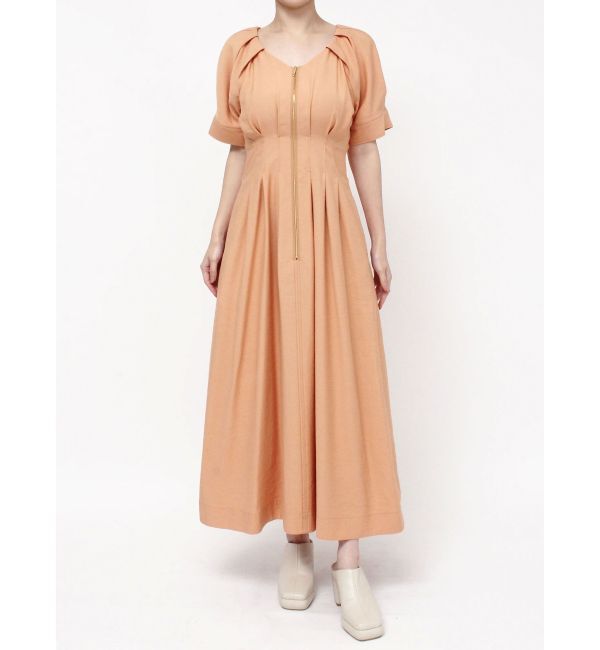 LAGUNAMOON「フロントZIPウエストタックワンピース」|ワンピース|