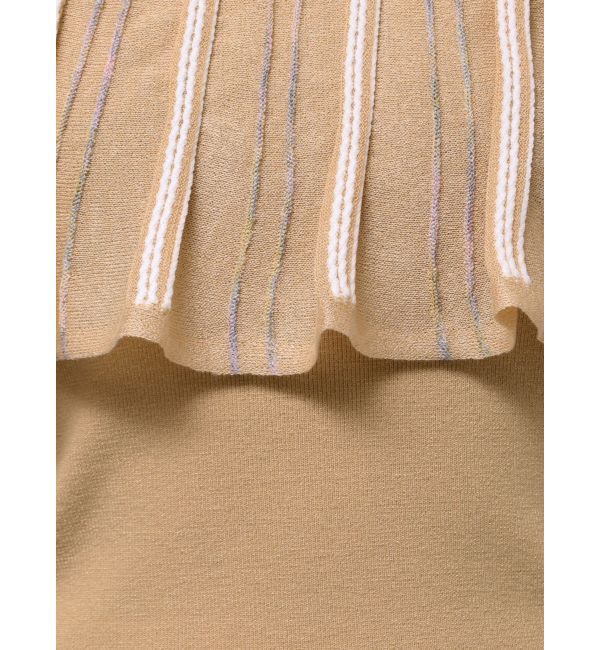 LAGUNAMOON「MIXストライプオフショルニットトップス」|ニット・セーター|