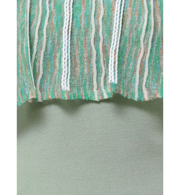 LAGUNAMOON「MIXストライプオフショルニットトップス」|ニット・セーター|