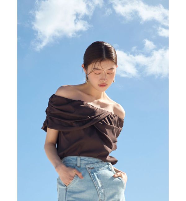 LAGUNAMOON「2WAYタックオフショルブラウス」|シャツ・ブラウス|ブラウン