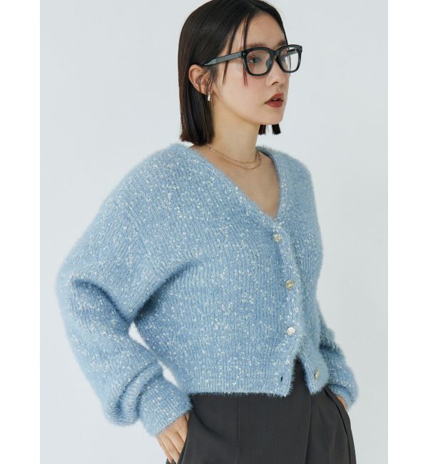 LAGUNAMOON「フェザーネップカーデプルオーバー」|カーディガン|ブルー