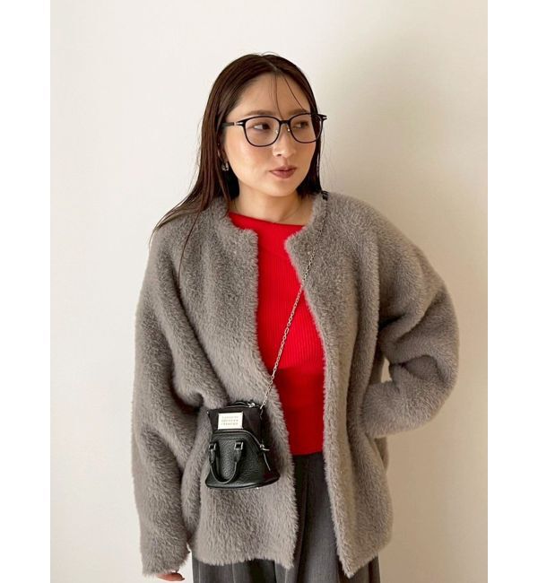 LAGUNAMOON「アシンメトリーラペルリブニットプルオーバー」|ニット・セーター|