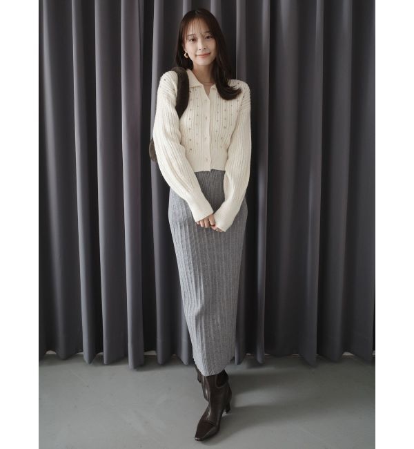 LAGUNAMOON「ビジューカーデニットプルオーバー」|カーディガン|